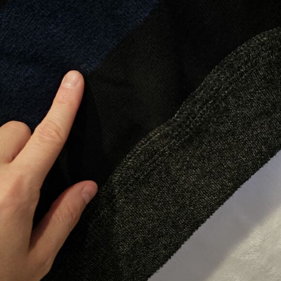 AMERICAN EAGLE Sweater Pullover Crewneck Cotton Navy Black Wide Stripe Men's XL - Picture 3 of 8